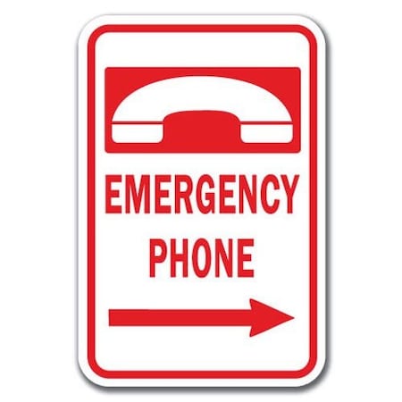 Signmission Safety Sign, 12 in Height, Aluminum, 18 in Length, 911 - Emergency Right A-1218 911 - Emergency Right